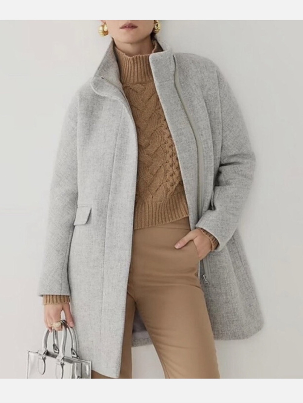 J. Crew | light grey wool cocoon coat / 2